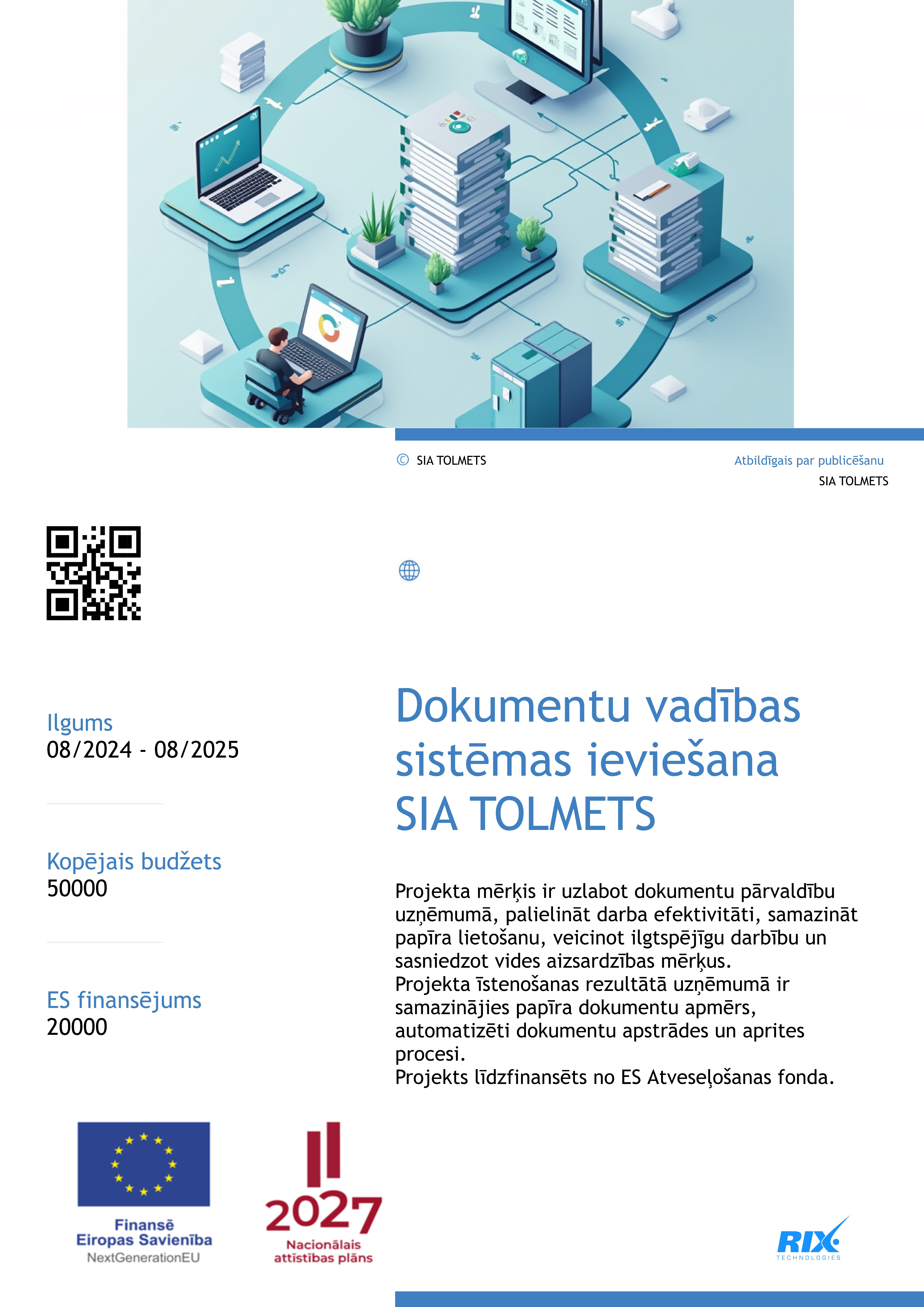 Dokumentu vadības sistēmas ieviešana SIA ”TOLMETS”